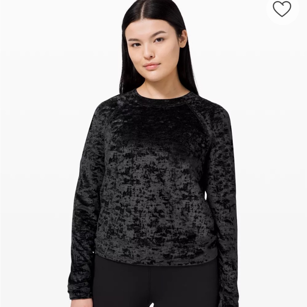 Lululemon Warm Down Crew *Crushed Velvet - Black size  4